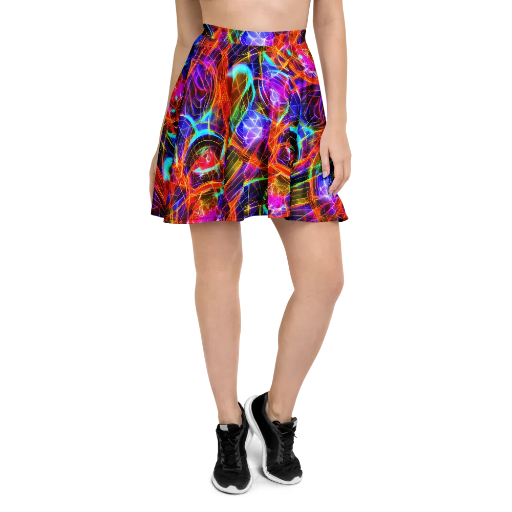 Fuchsia Current on Skater Skirt — Front