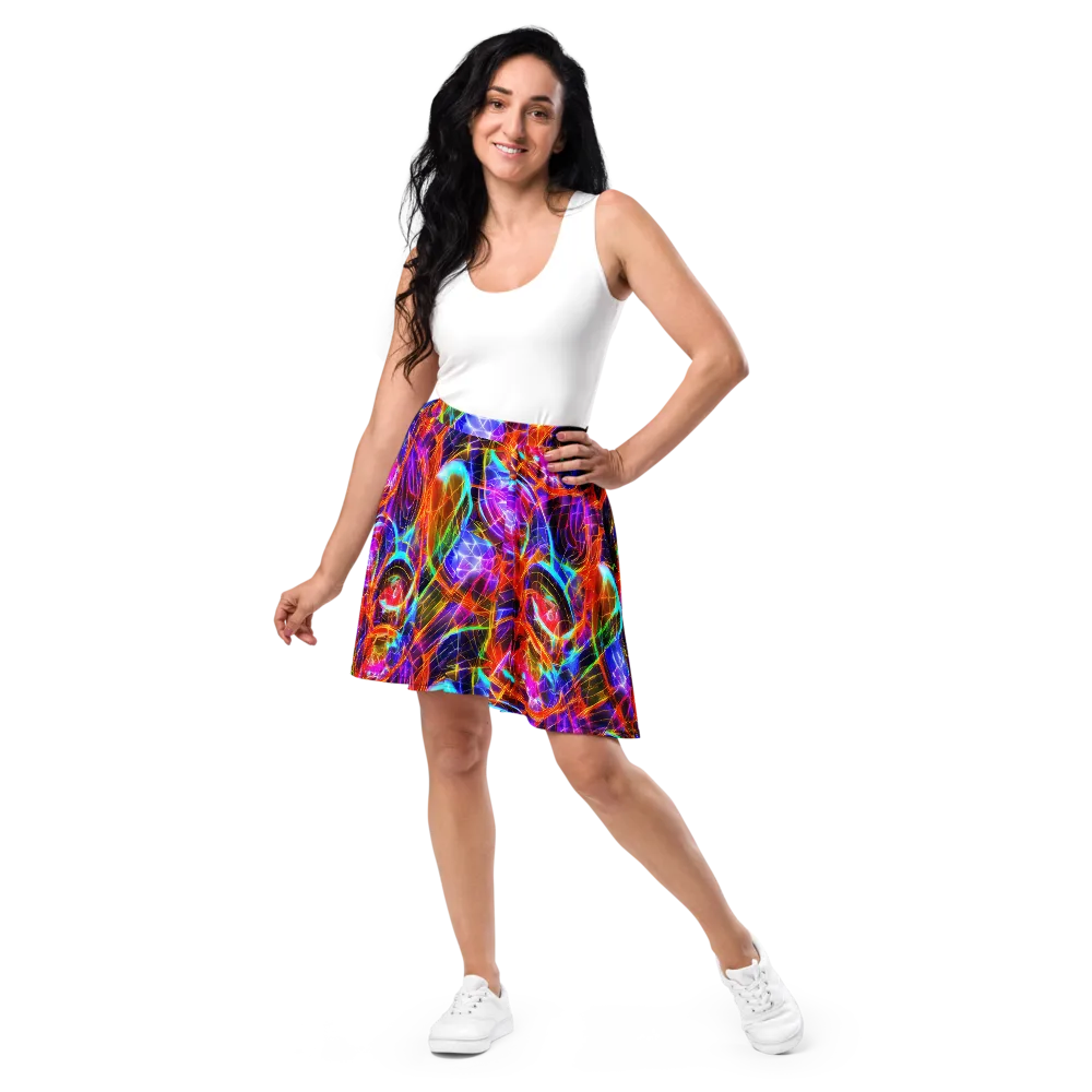 Fuchsia Current on Skater Skirt — Front