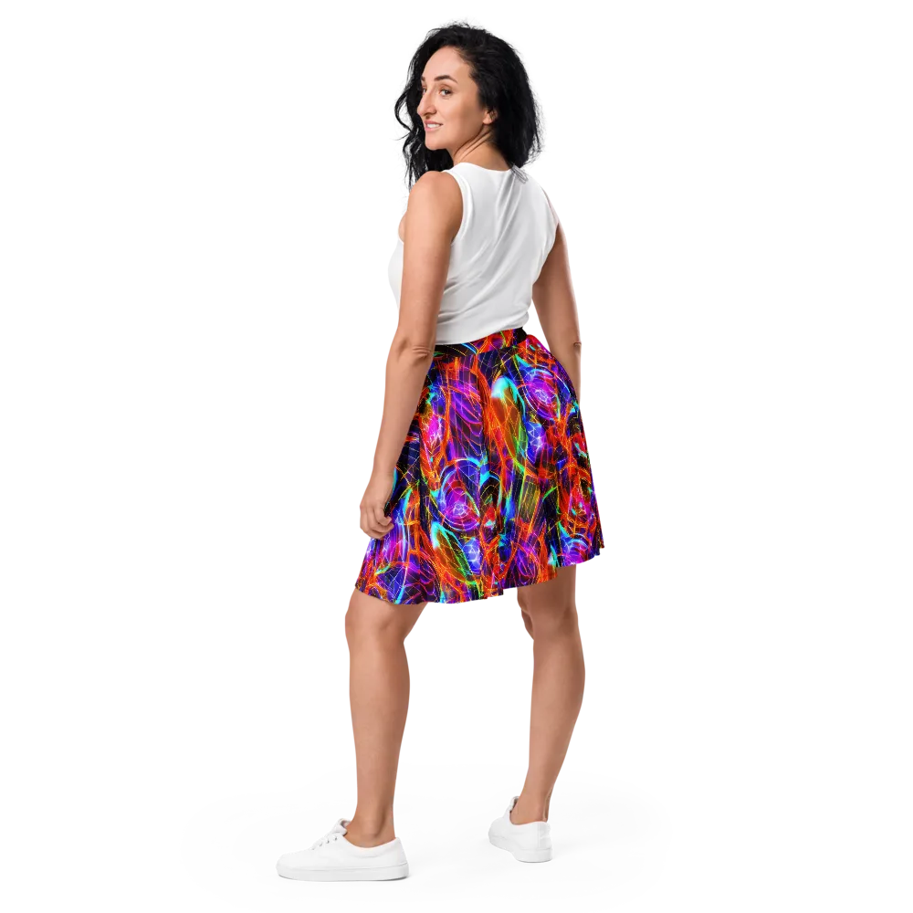 Fuchsia Current on Skater Skirt — Back