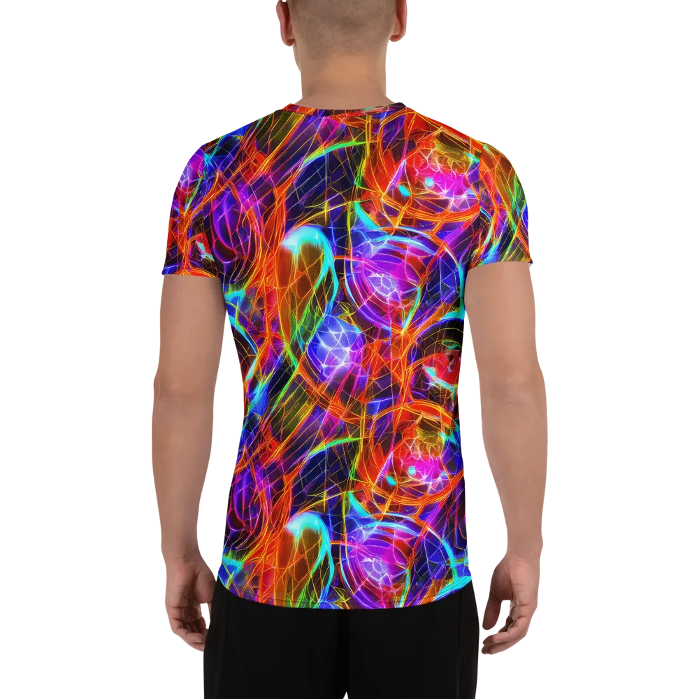 Fuchsia Current on Men's Athletic T-Shirt — Back