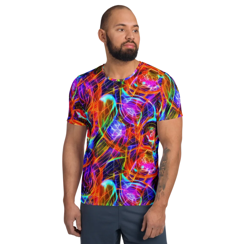 Fuchsia Current on Men's Athletic T-Shirt — Front