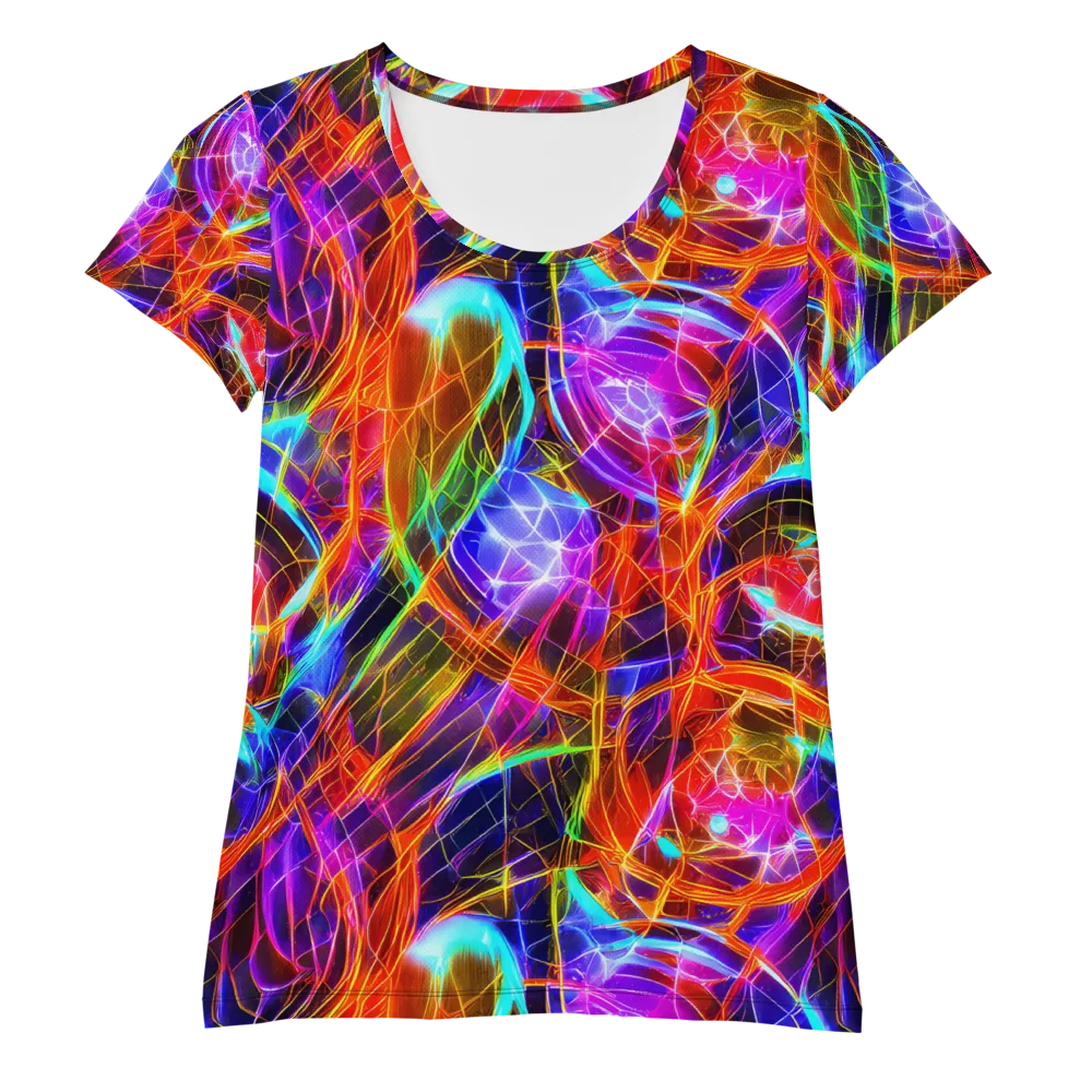 Fuchsia Current on Women's Athletic T-Shirt — Front