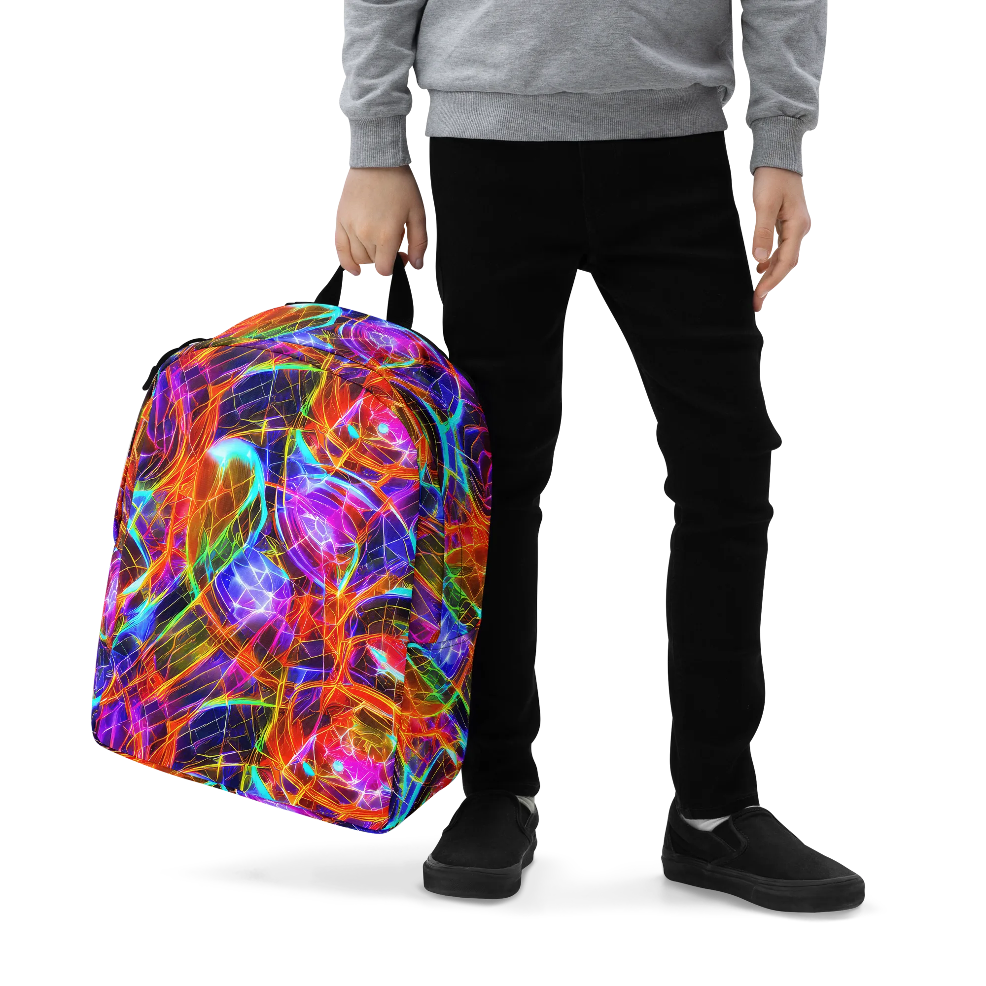 Fuchsia Current on Minimalist Backpack — Zoomed-in