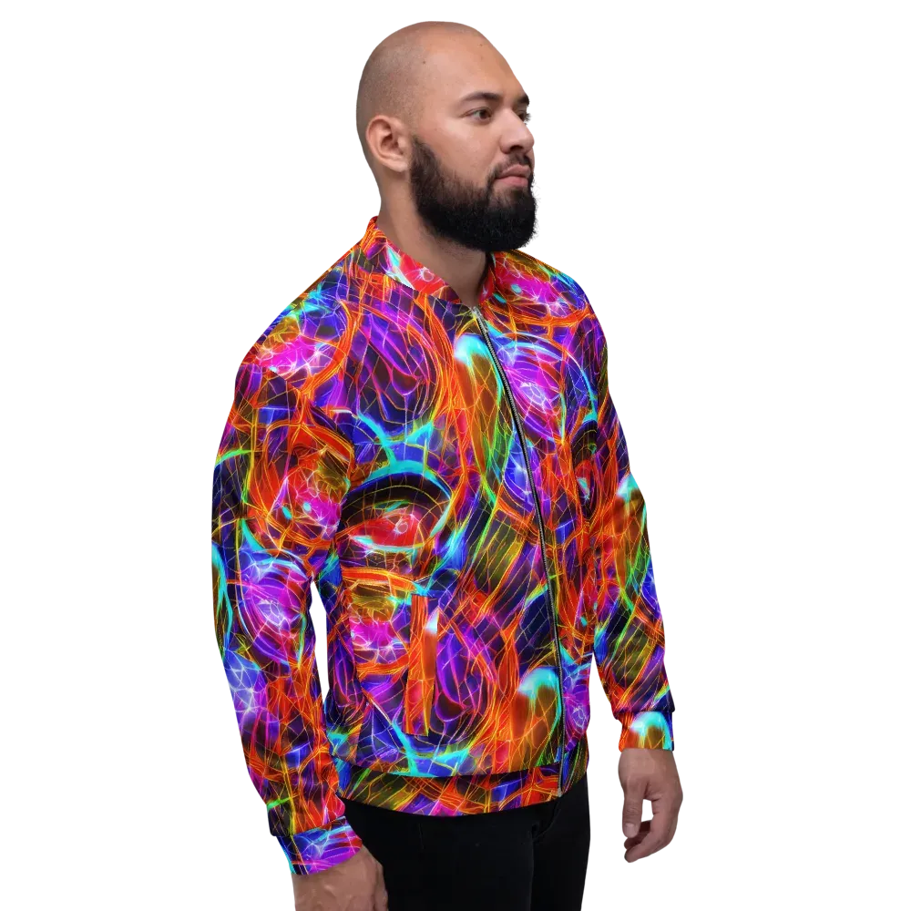 Fuchsia Current on Bomber Jacket — Right