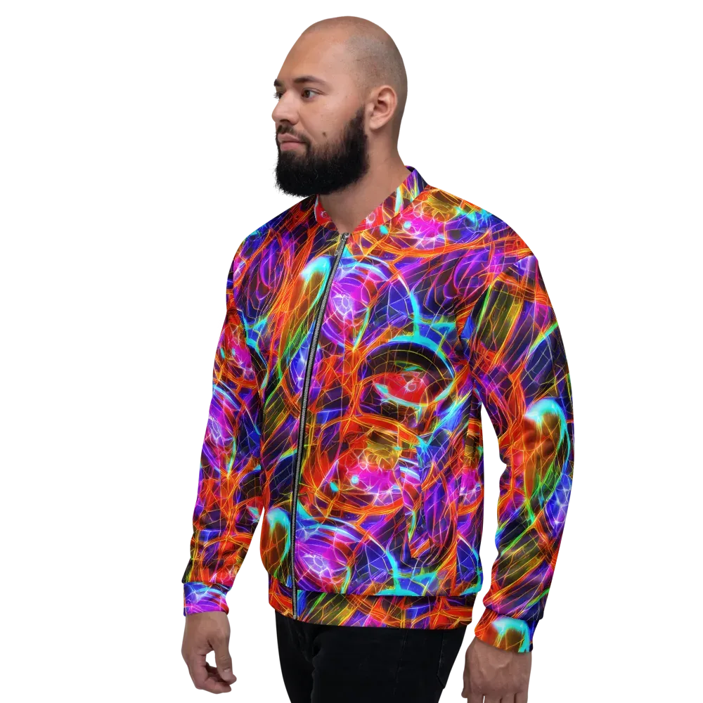 Fuchsia Current on Bomber Jacket — Left