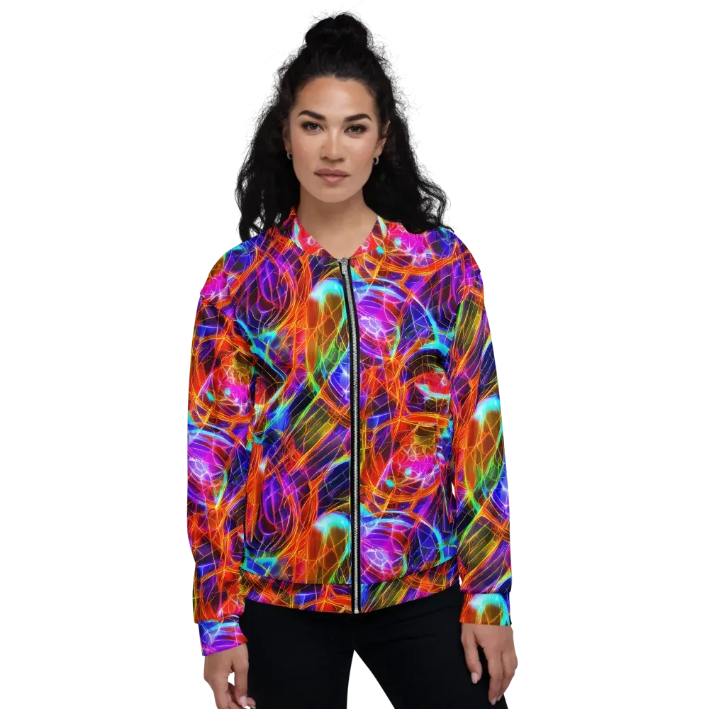 Fuchsia Current on Bomber Jacket — Front