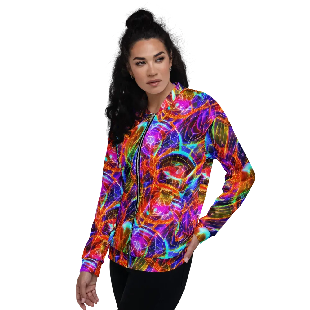 Fuchsia Current on Bomber Jacket — Left