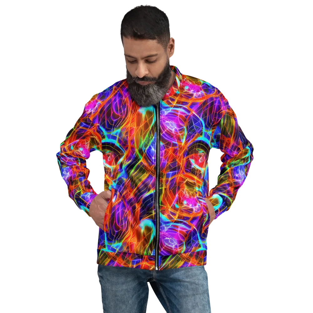 Fuchsia Current on Bomber Jacket — Front