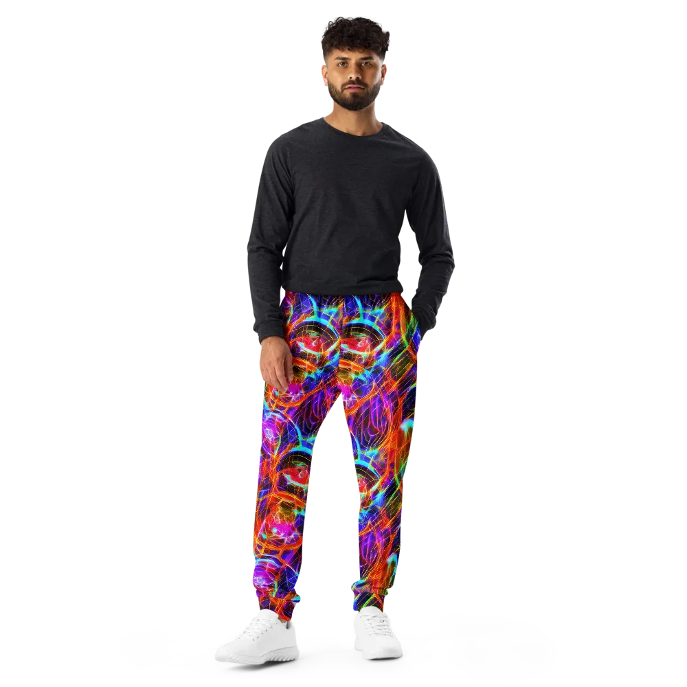 Fuchsia Current on Men's Joggers — Front