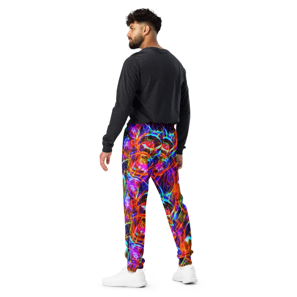 Fuchsia Current on Men's Joggers — Back
