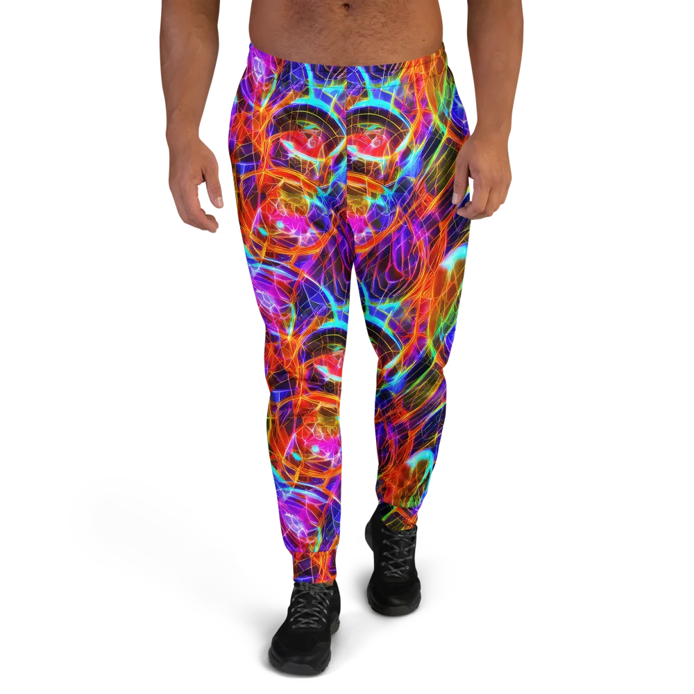Fuchsia Current on Men's Joggers — Front