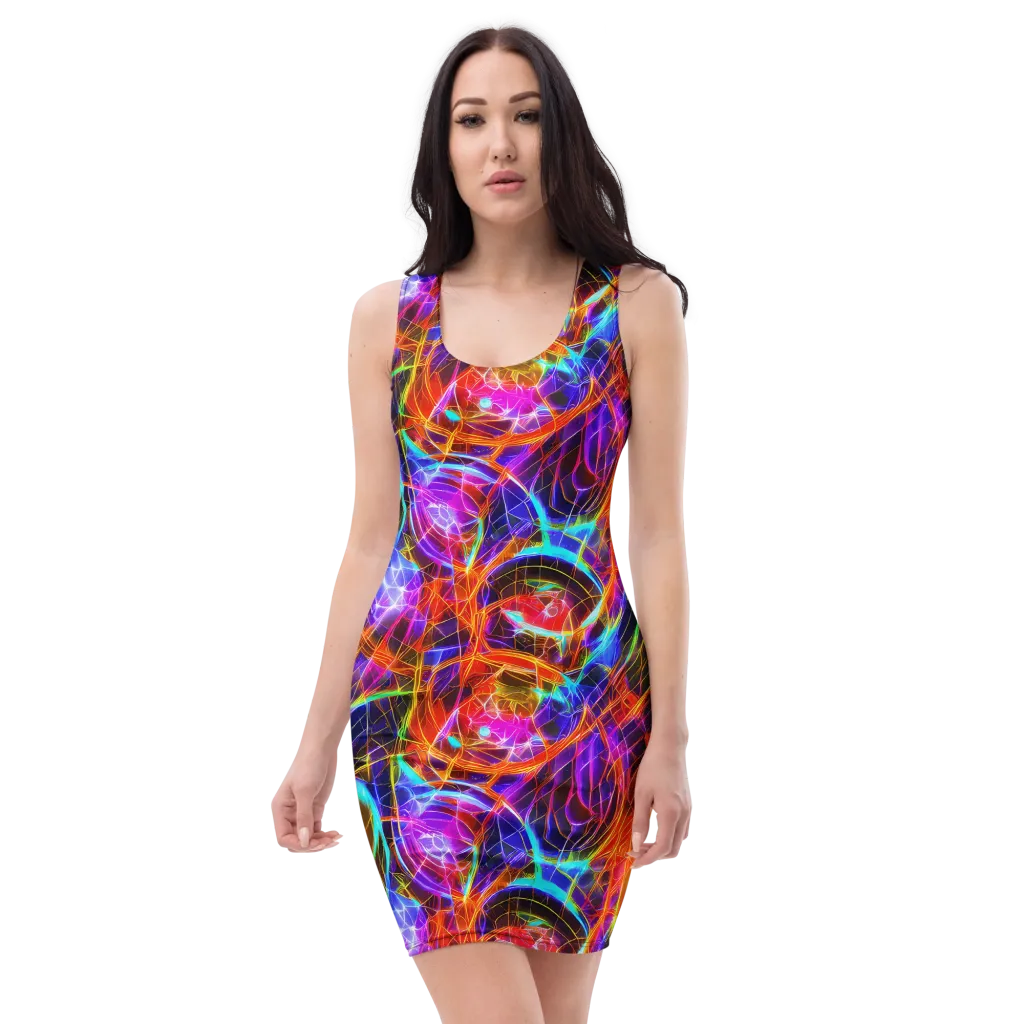 Fuchsia Current on Bodycon Dress — Front
