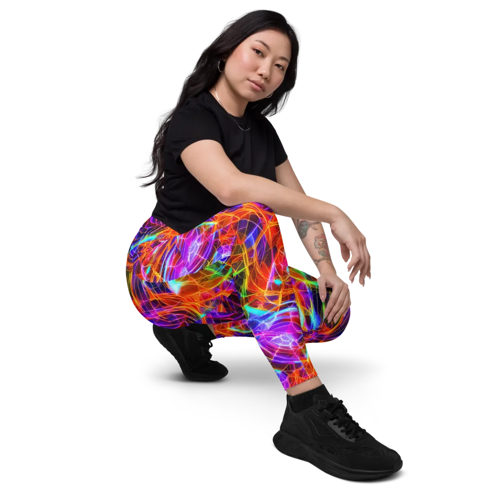 Fuchsia Current on Leggings with Pockets — Right Front