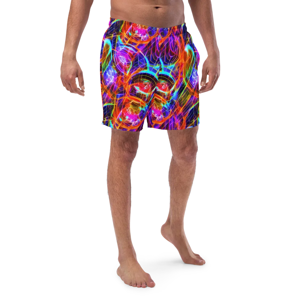 Fuchsia Current on Swim Trunks — Front