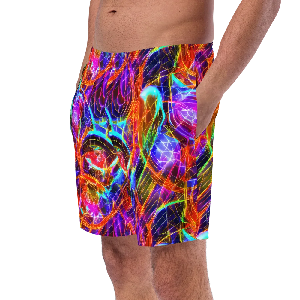 Fuchsia Current on Swim Trunks — Left Front
