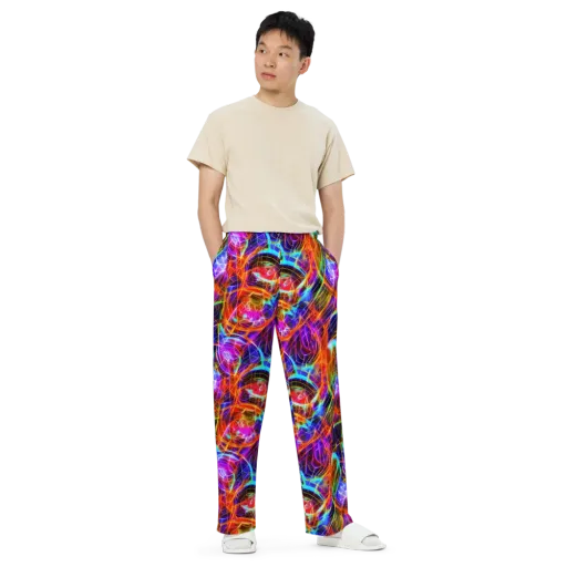 Fuchsia Current on a Wide-Leg Pants