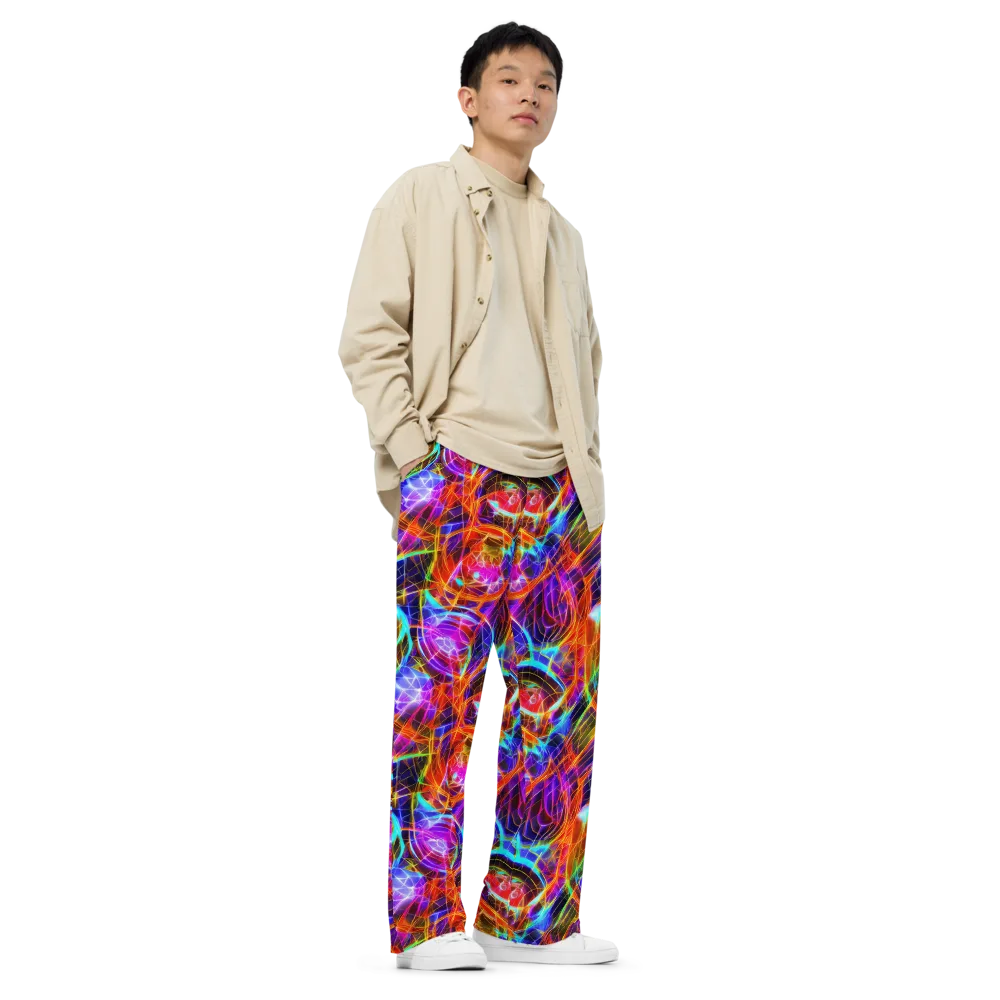 Fuchsia Current on Wide-Leg Pants — Right Front