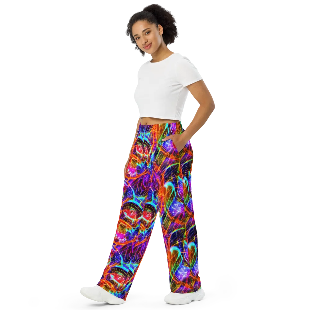 Fuchsia Current on Wide-Leg Pants — Left Front