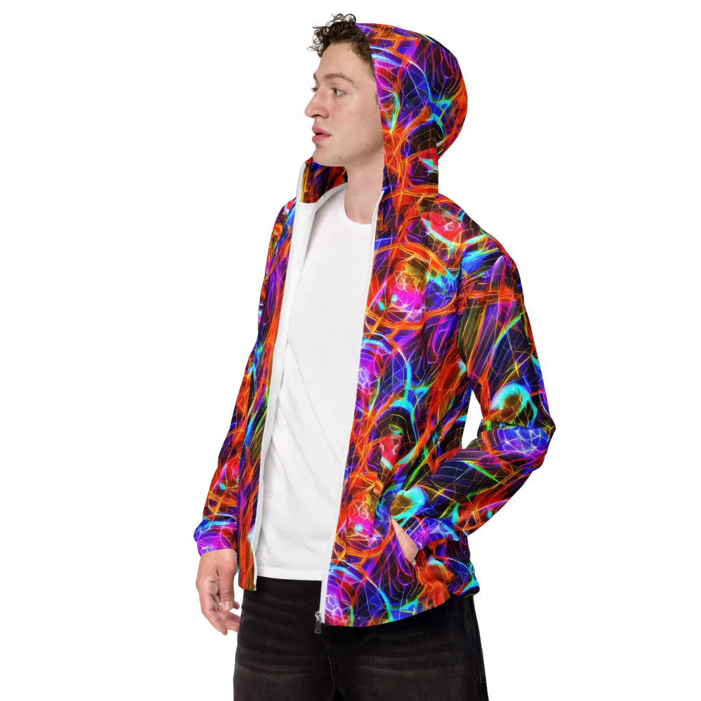 Fuchsia Current on Men's Windbreaker — Left Front