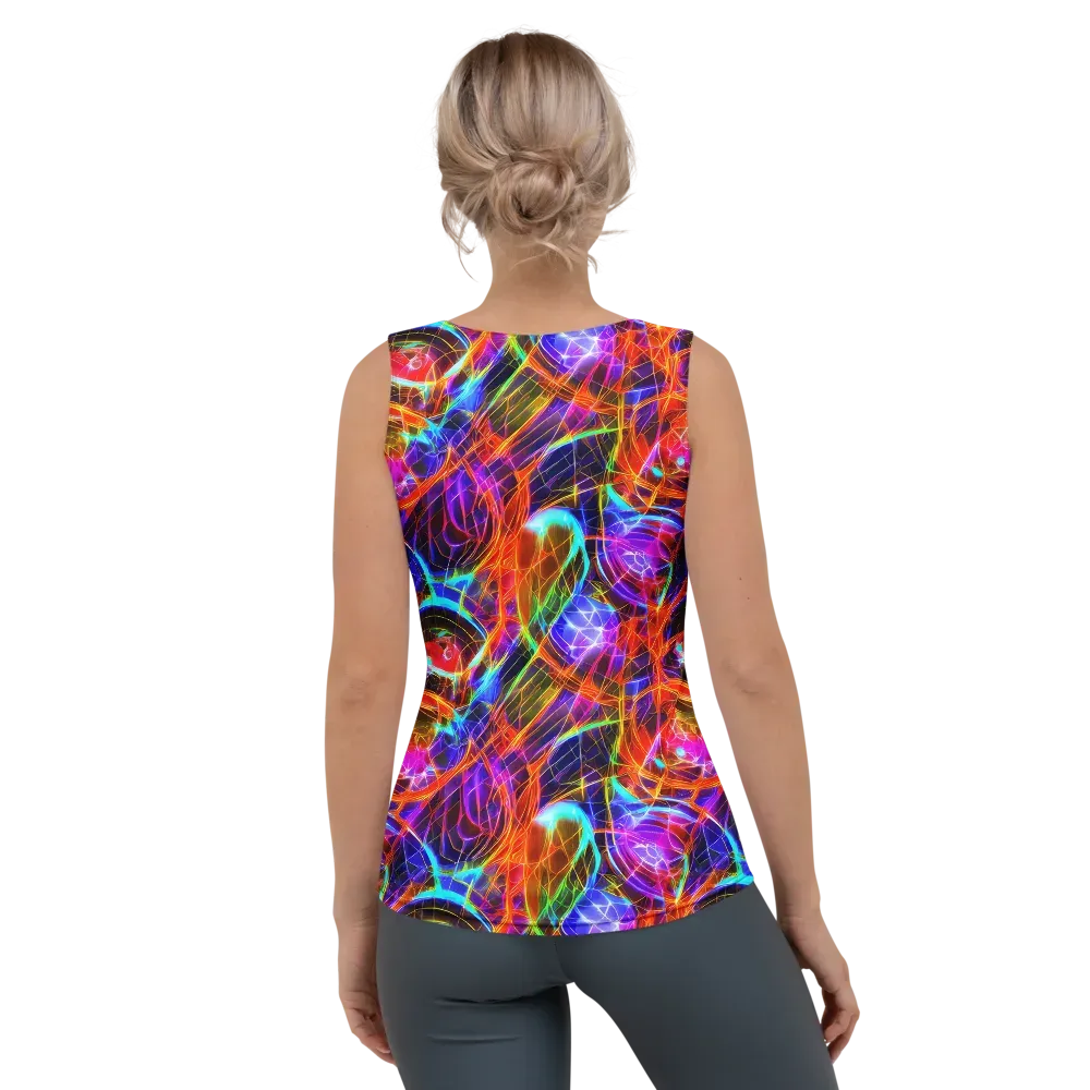 Fuchsia Current on Women's Tank Top — Back