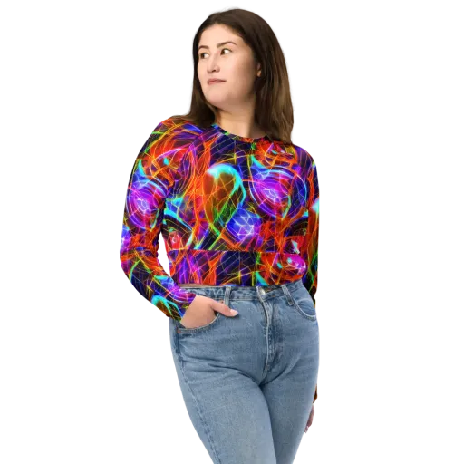 Fuchsia Current on a Long Sleeve Crop Top