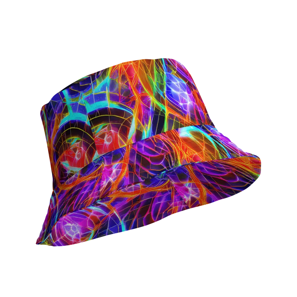 Fuchsia Current on Reversible Bucket Hat — Product details Outside
