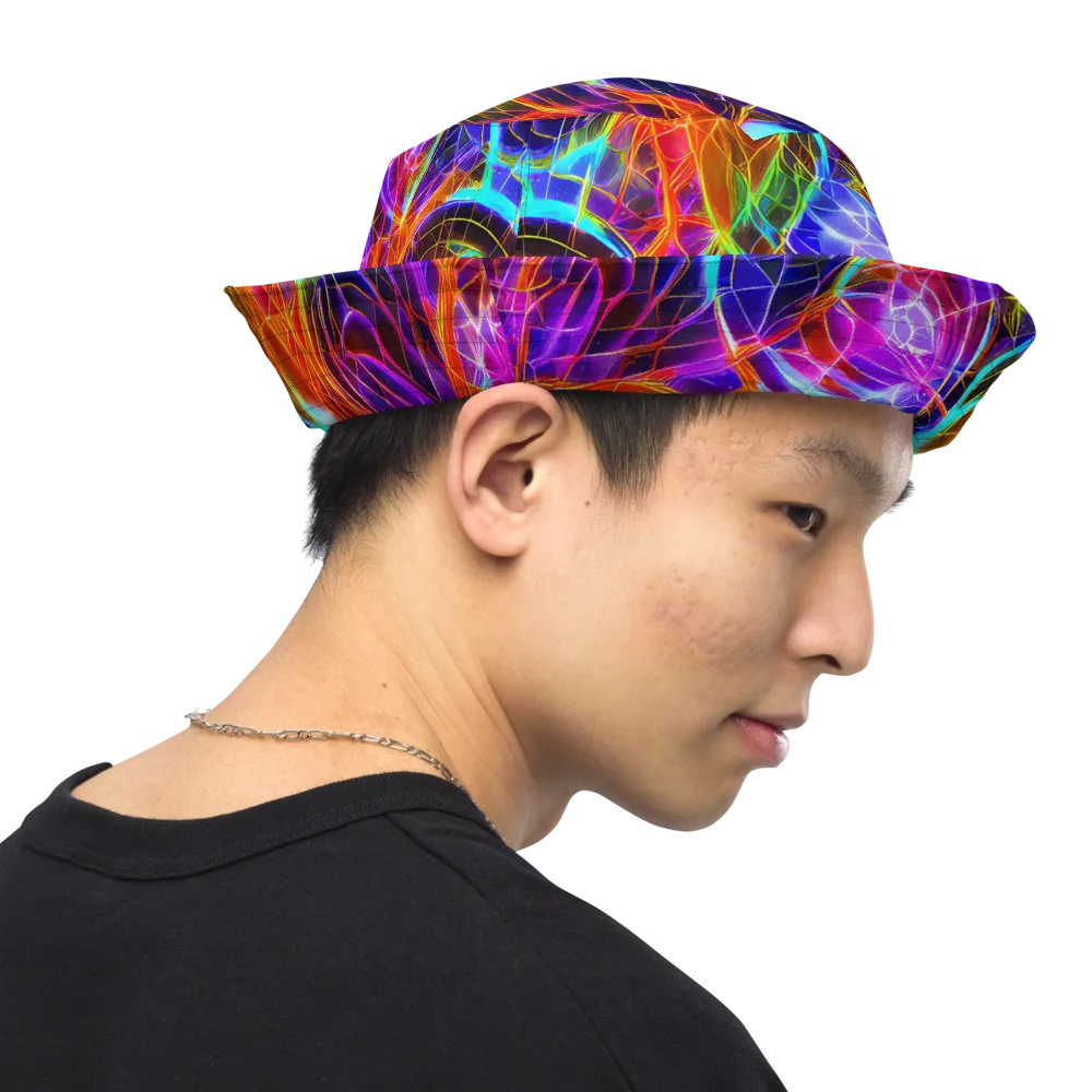 Fuchsia Current on Reversible Bucket Hat — Right Outside