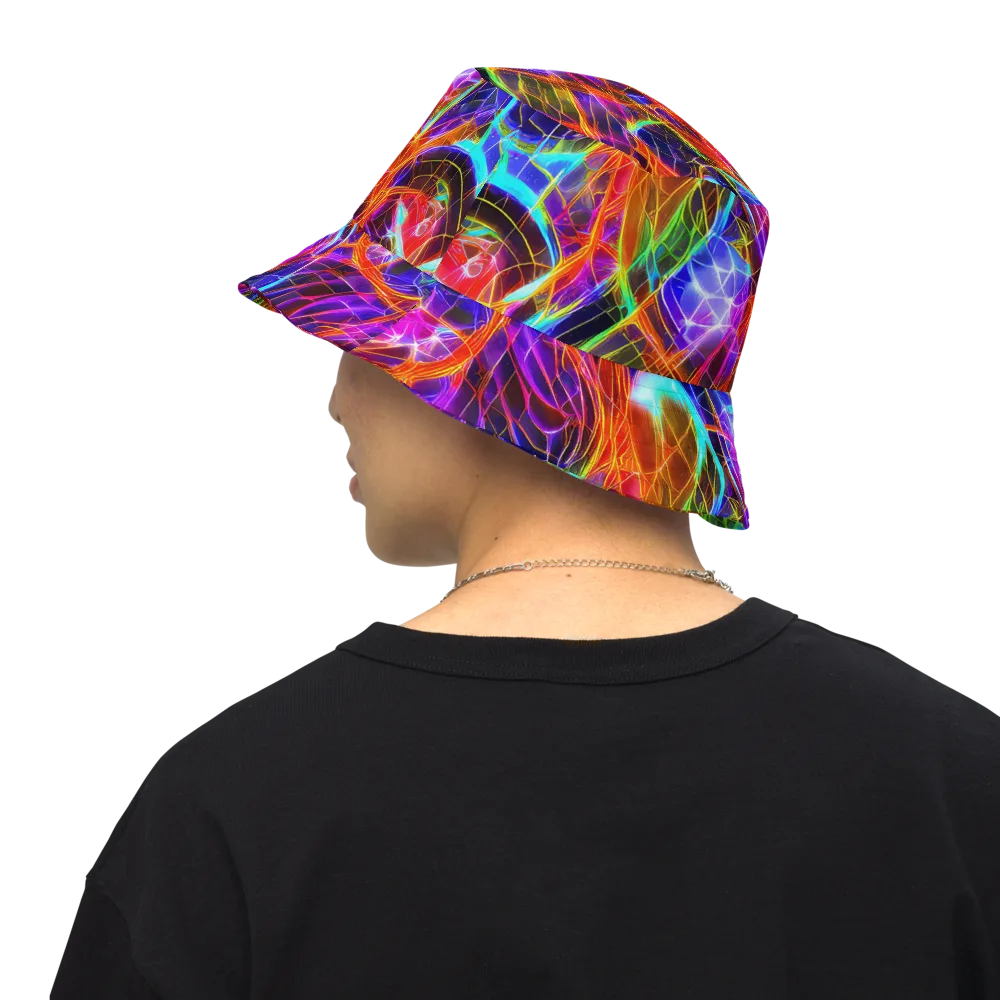 Fuchsia Current on Reversible Bucket Hat — Back Inside