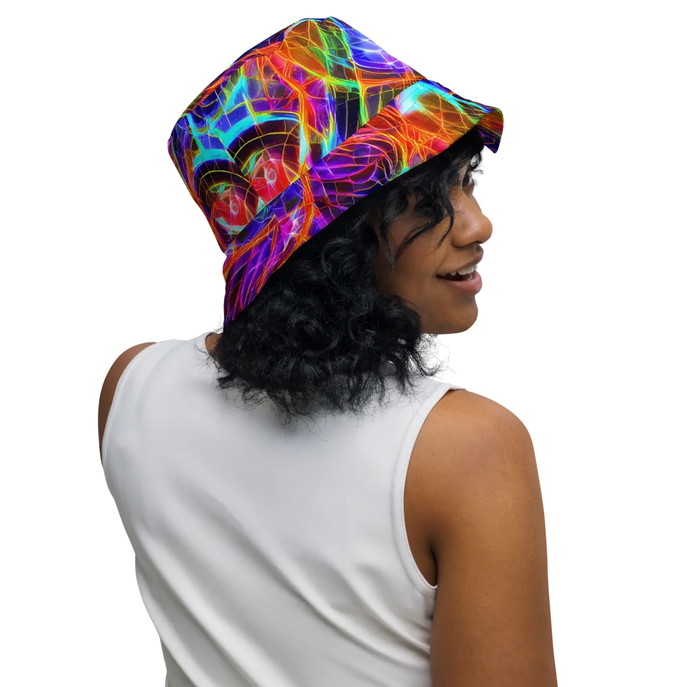 Fuchsia Current on Reversible Bucket Hat — Right Outside