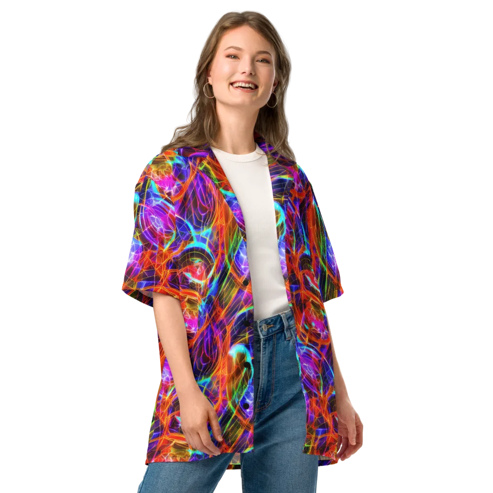 Fuchsia Current on Button Shirt — Front