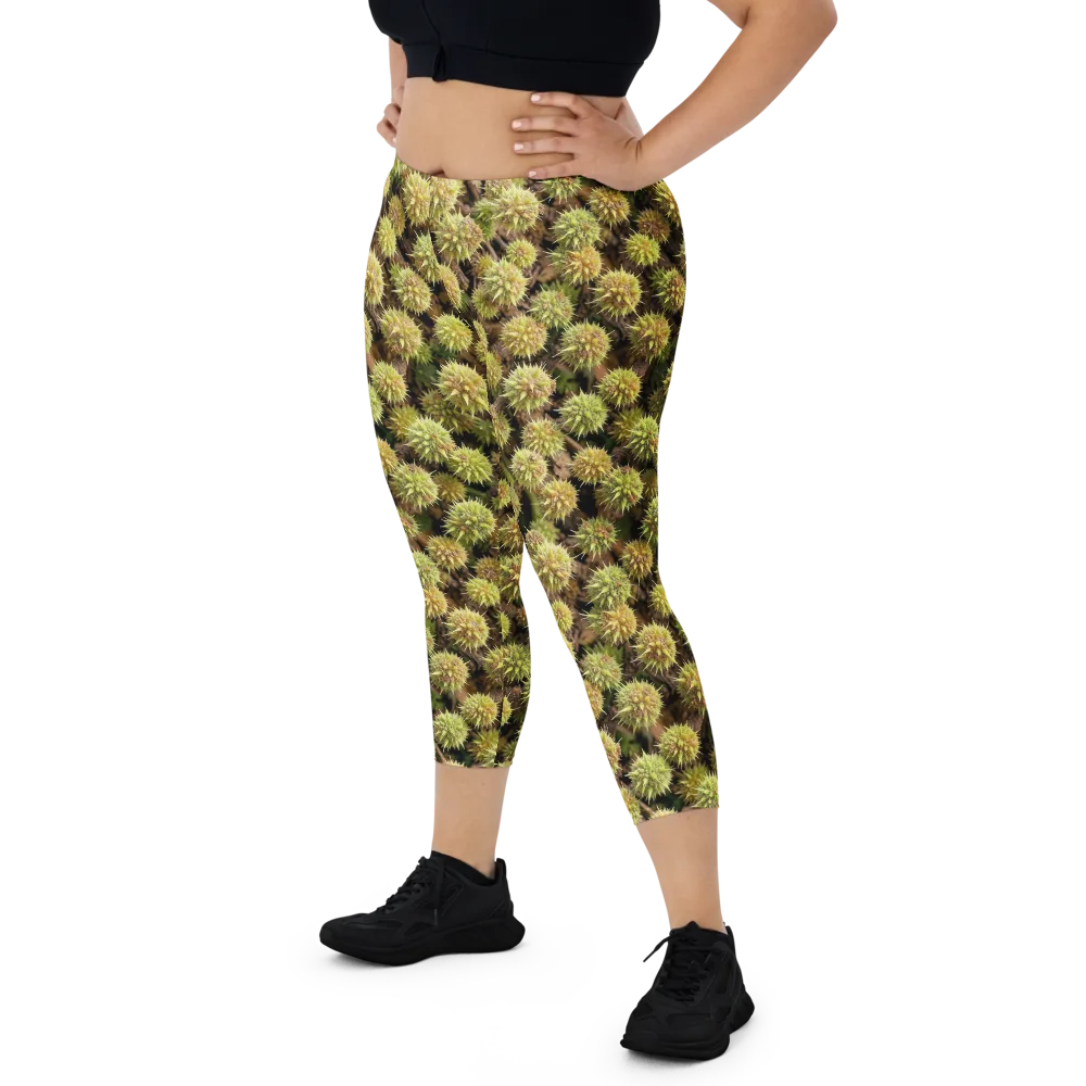 Thornfruit Meadow on Capri Leggings — Front