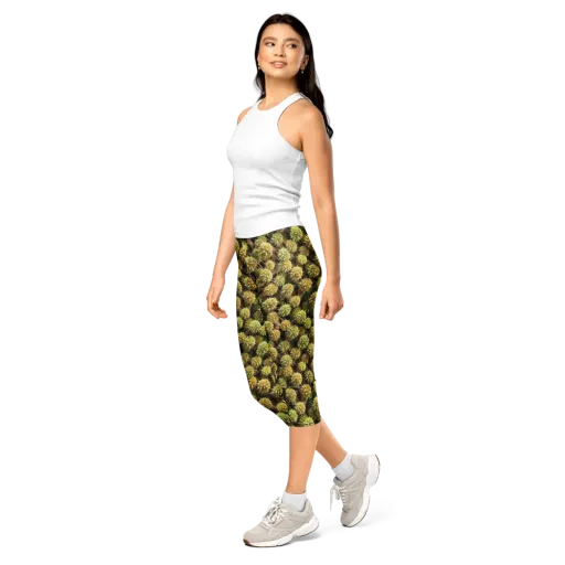 Thornfruit Meadow on a Capri Leggings
