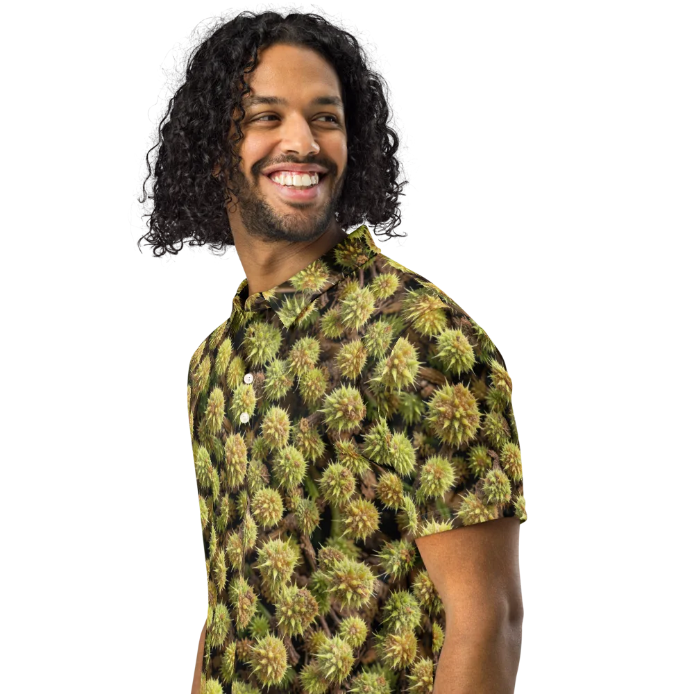 Thornfruit Meadow on Men's Slim Fit Polo Shirt — Left Front
