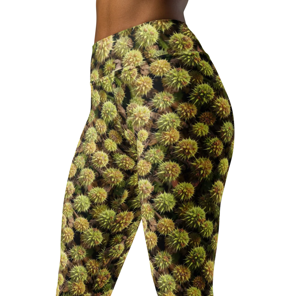 Thornfruit Meadow on Yoga Leggings — Left Front