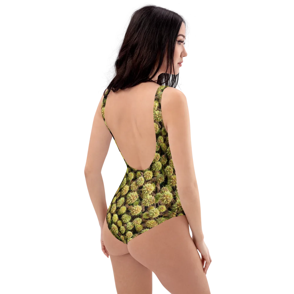 Thornfruit Meadow on One-Piece Swimsuit — Right Back