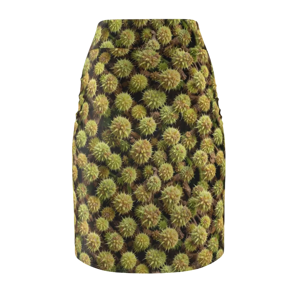 Thornfruit Meadow on Pencil Skirt — Back