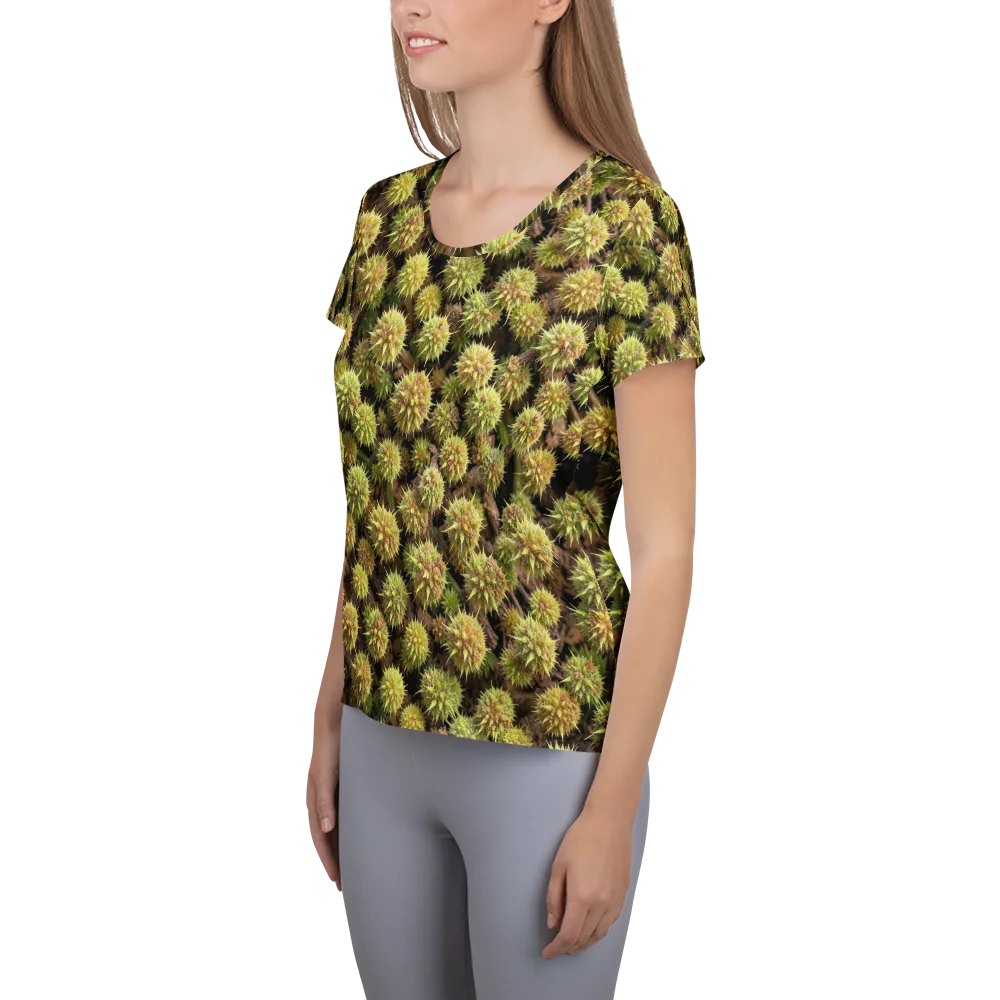 Thornfruit Meadow on Women's Athletic T-Shirt — Left