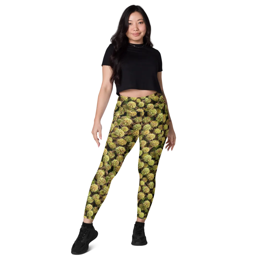 Thornfruit Meadow on Leggings with Pockets — Front
