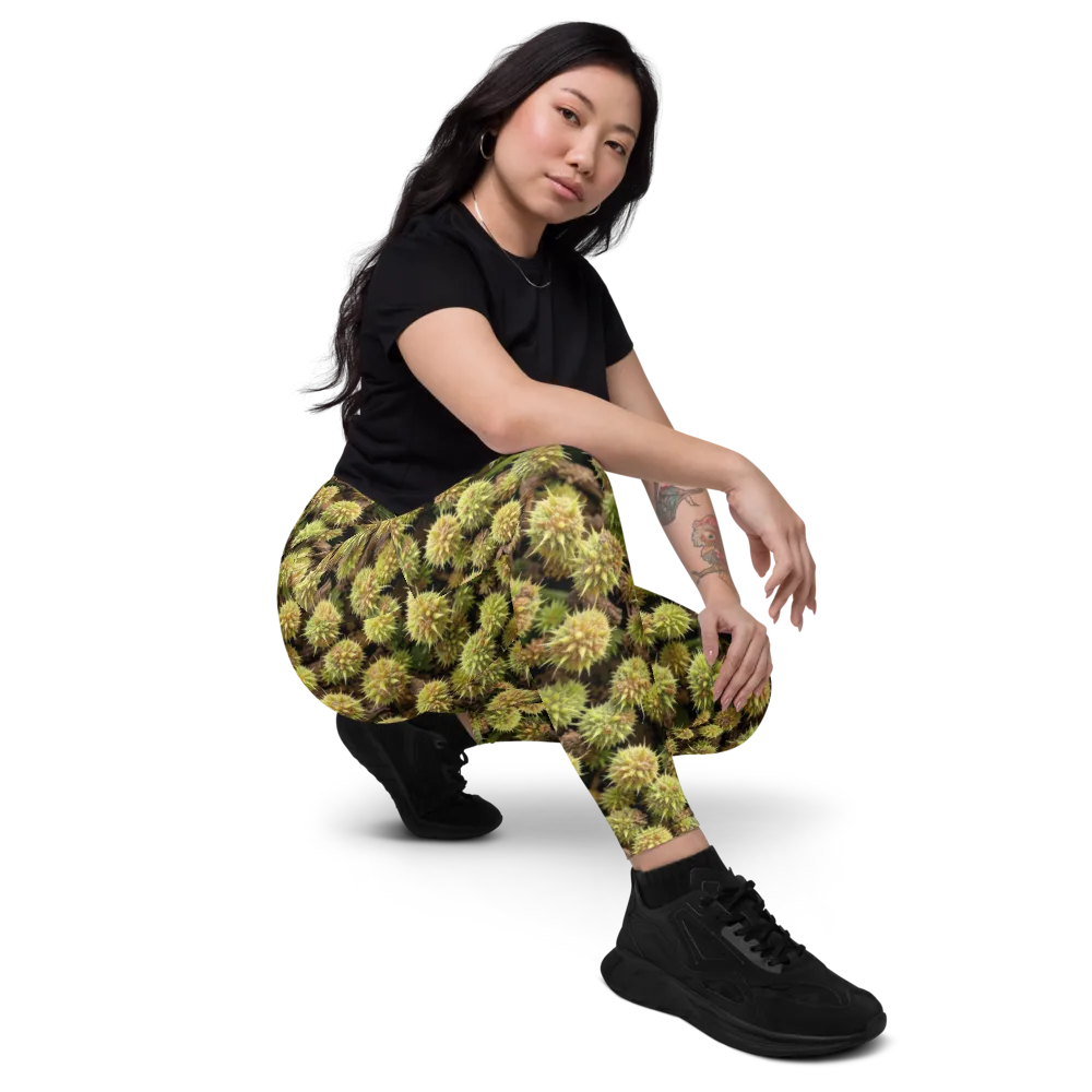 Thornfruit Meadow on Leggings with Pockets — Right Front