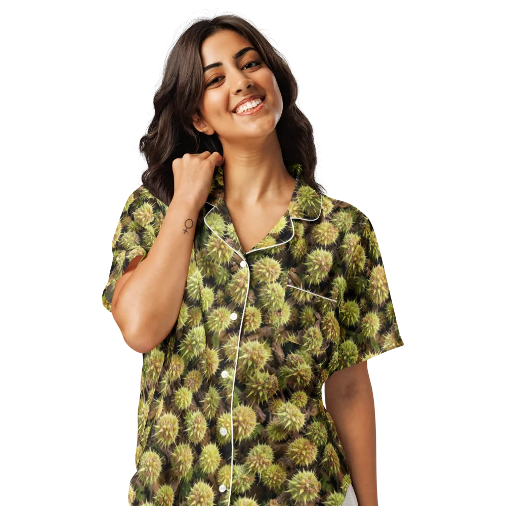 Thornfruit Meadow on Women's Short Sleeve Pajama Top — Front