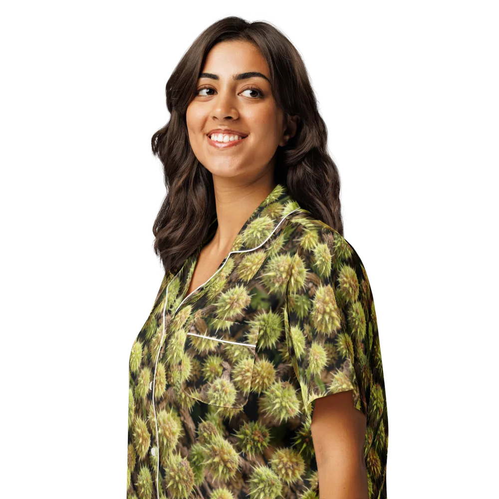 Thornfruit Meadow on Women's Short Sleeve Pajama Top — Left Front