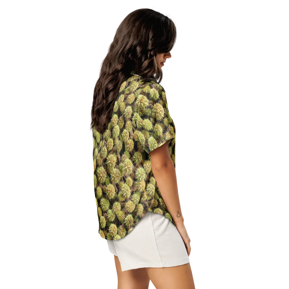 Thornfruit Meadow on Women's Short Sleeve Pajama Top — Right Back