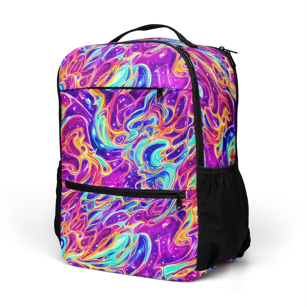 Fuchsia Fury on Utility Backpack — Left Front