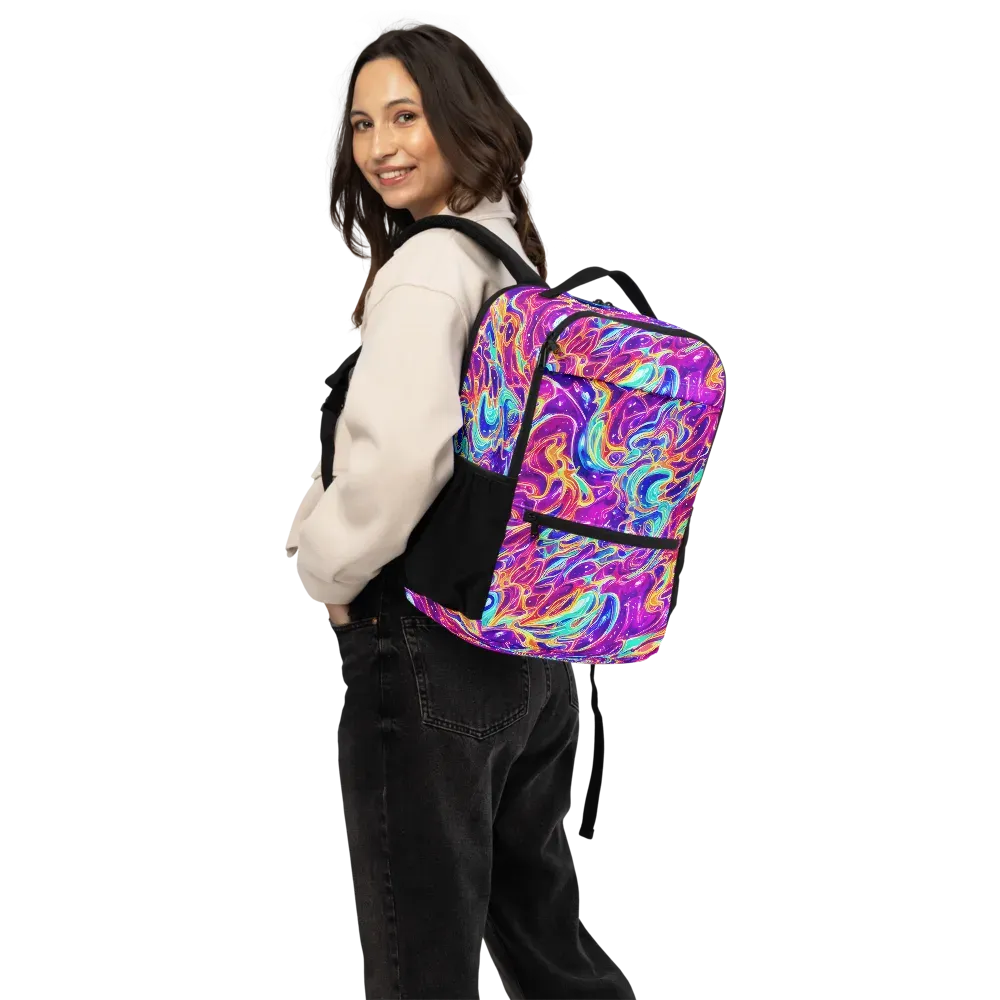 Fuchsia Fury on Utility Backpack — Back