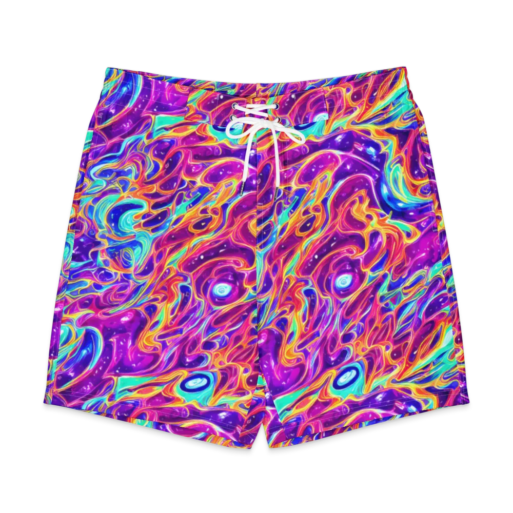 Fuchsia Fury on Men's Board Shorts — Front