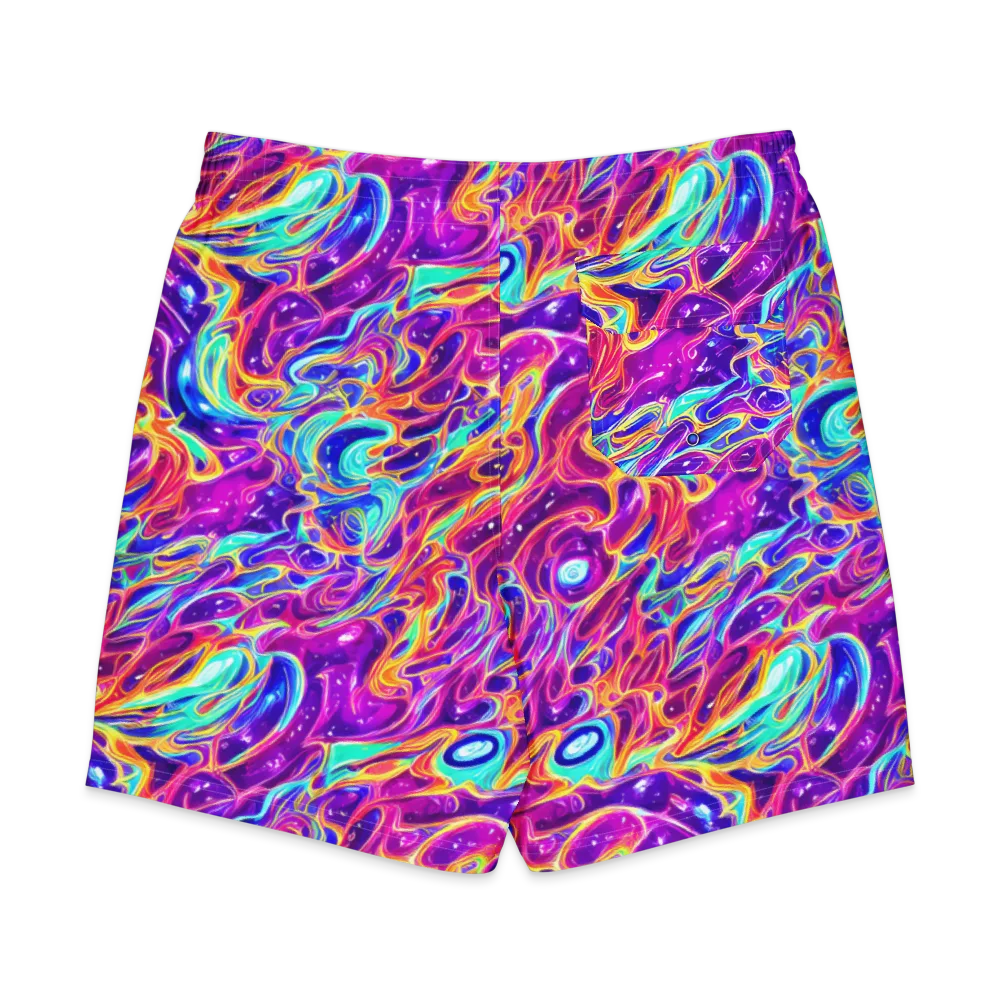 Fuchsia Fury on Men's Board Shorts — Back
