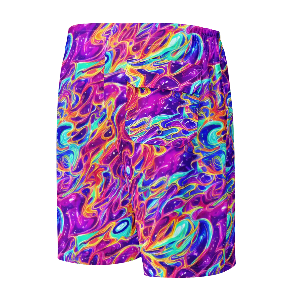 Fuchsia Fury on Men's Board Shorts — Back