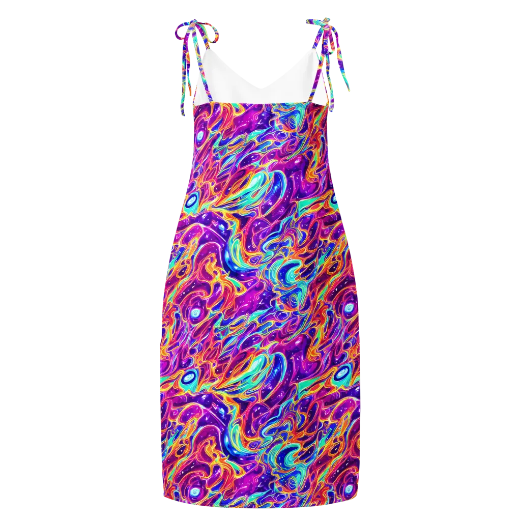 Fuchsia Fury on Slip Dress — Back