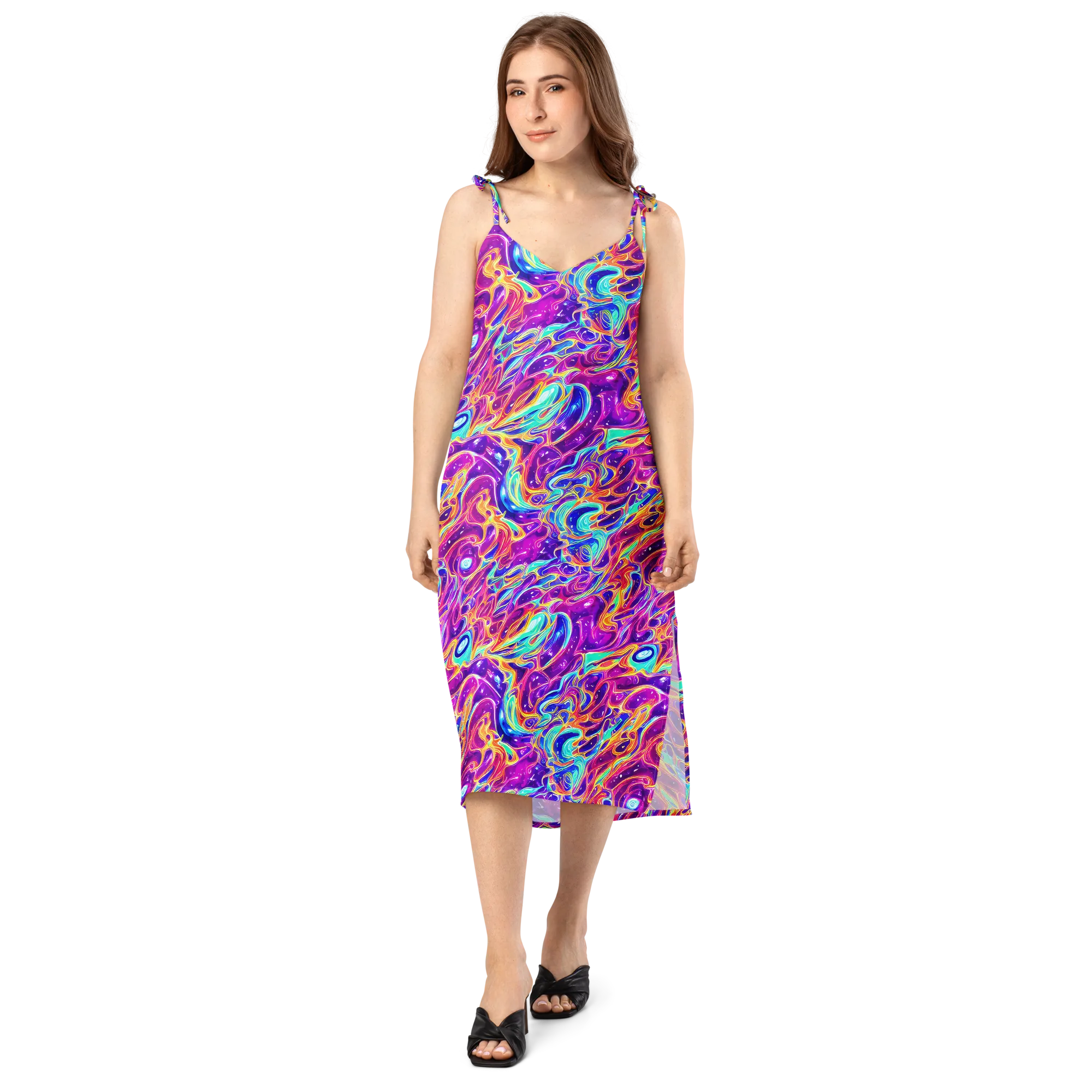 Fuchsia Fury on Slip Dress — Front