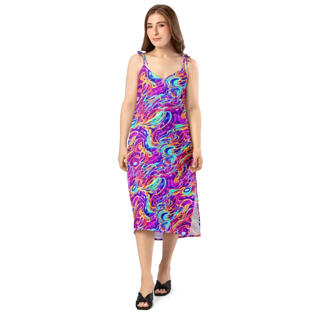 Fuchsia Fury on Slip Dress — Front